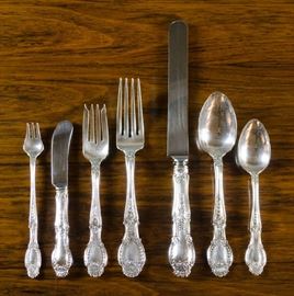 set of Tiffany sterling flatware