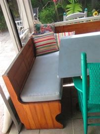 3 piece wood banquet with matching table.