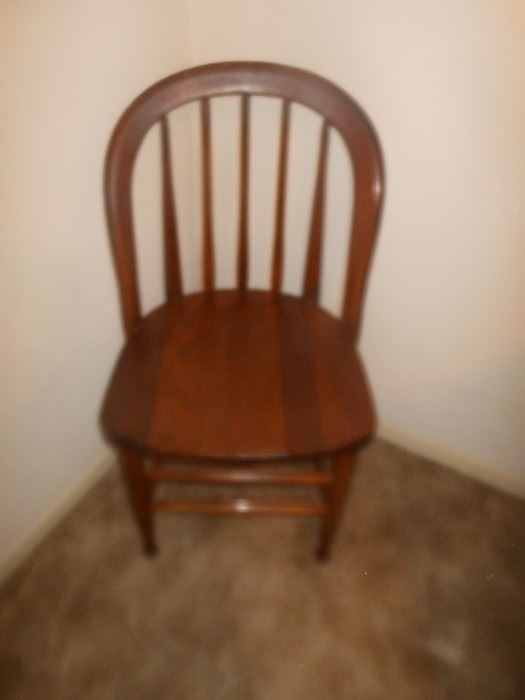 Heywood Wakefield curved back oak chair 