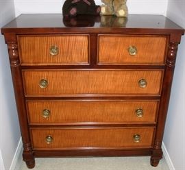 Baker Furniture Tiger Maple 5 Drawer Chest