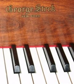 George Steck “New York” Baby Grand Piano w/Bench French Provincial Style w/Cherry Stain Serial # 5910