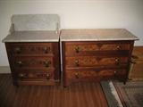 marble top oak chests