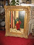 lg. ornate gold framed painting