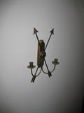 pair of brass candle holders