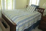 Mission style bedroom suit for sale.  In excellent condition, headboard and footboard with dresser and mirror.