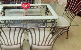 Glass topped dining table for (6)