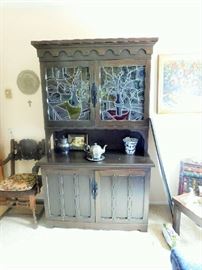 J. Fonmarty cupboard with stained glass