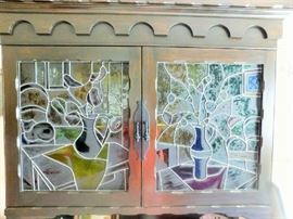 J. Fonmarty stained glass cupboard