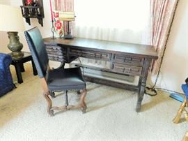 Desk with leather chair