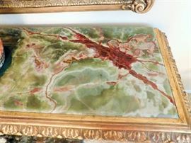 marble topped gilded sofa table