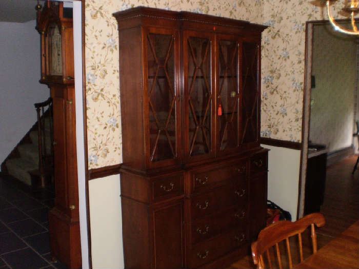 Tall two piece china cabinet