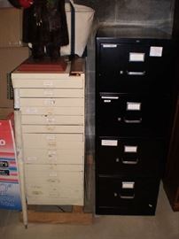 Two metal file cabinets