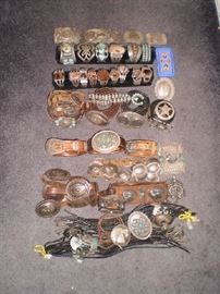 A large selection of vintage Native American Jewelry