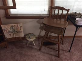 Vintage Child's Highchair, Milking Stool