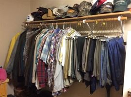 Men's Clothing - pants, overalls, shirts, workshirts - baseball caps - lots and lots.