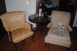 Side chairs with round duncan phyfe style table