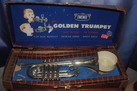 Emenee golden Trumpet toy - in original box!