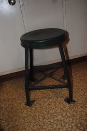 Green metal stool
