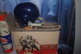 Hutch child's helmet and pads in original box - 1960s