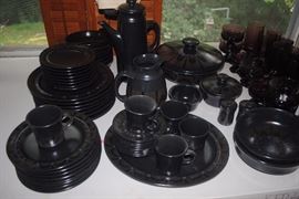 Franciscan Interpace Zanzibar China and Franciscan Tiffin Madeira Plum glassware 