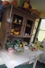 Primitive Hutch with flour bin and 2 drawers.  Very cool piece!