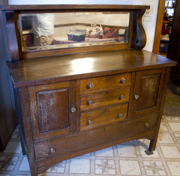 Tiger oak sideboard