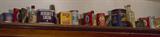 So much glass unphotographed, but here some glass, bottles, jars, tins.