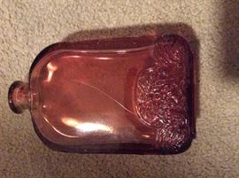 ornate bottle not blown but cool design deep to light amethyst