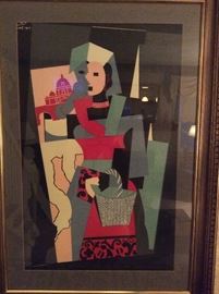 Auguste Herbin, French artist, framed abstract art 1917 print