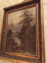 Putner artwork boys by a waterway large beautiful frame