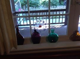 some handblown bottles