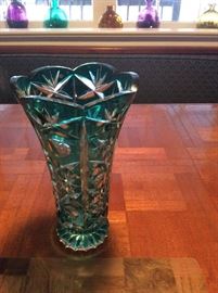 Greenish blue cut crystal