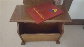 Oak magazine rack