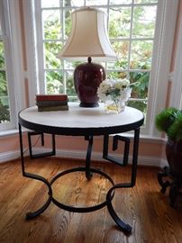 STONE TOP AND IRON TABLE