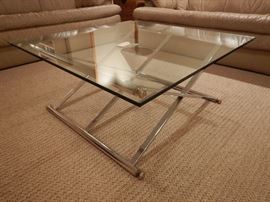 GLASS & CHROME COFFEE TABLE