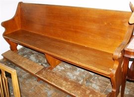 8ft Oak Pew w/kneeling Rail