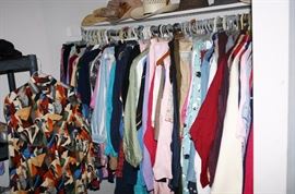 Over 20 Rolling Racks of New Clothes w/Tags (Tops, Slacks, Pajamas, Pants; Skirts, Shorts)