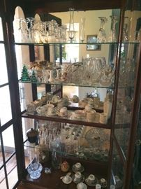 Many collectable Crystal Vases, Lenox, china and teacups