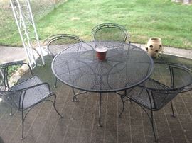Wrought iron outdoor patio set