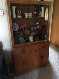 Mid. Century Modern Wooden China Cabinet or bar with sliding glass doors