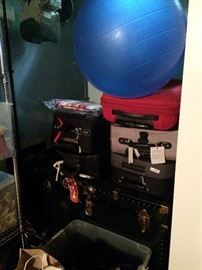 Many suitcases and Steamer Trunk