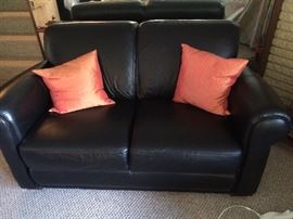 Black Leather Loveseat in great condition 