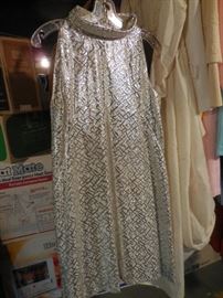 Custom Made VINTAGE CLOTHES, From 60's-70's,Silver shimmery Mini Dress