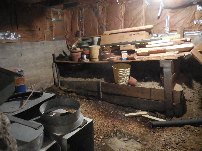 Garden Pots, Wood, Alum Vents.. small rooms off of basement