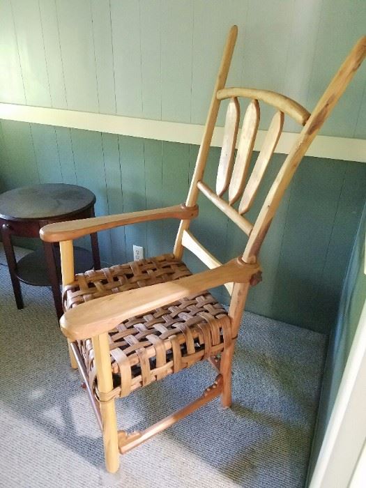 Handcrafted Chair with Lattice Seat 