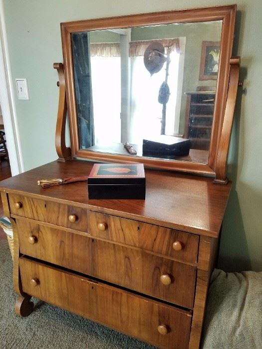 Vintage Bureau Dresser with Mirror - Wood ?