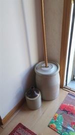 Crockware and butter churn