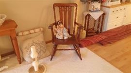 Rocking chair with dolls