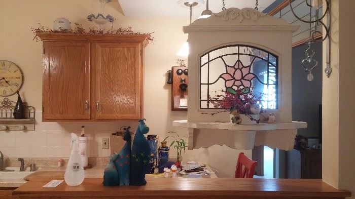 Hanging stained glass windows and accessories