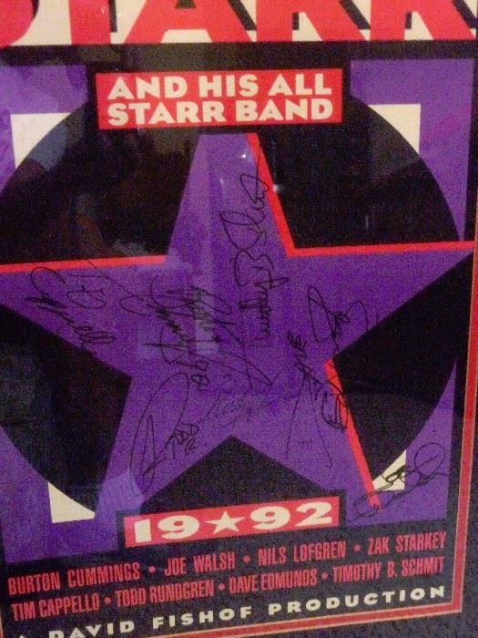 closeup of the BAND SIGNED POSTER!! BEATLES